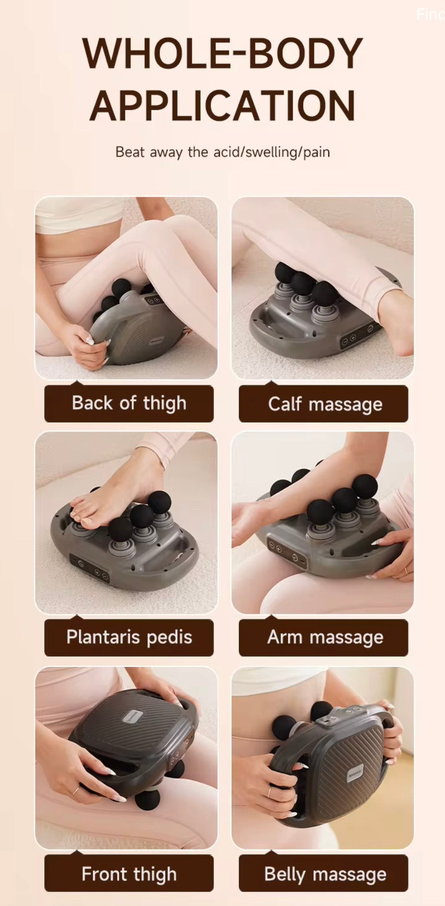 Six headed massager