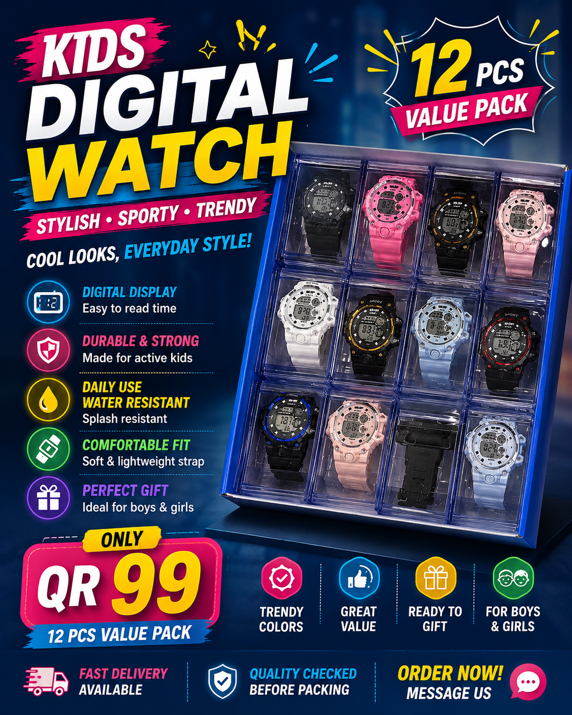⌚🎉 Kids Digital Sports Watch