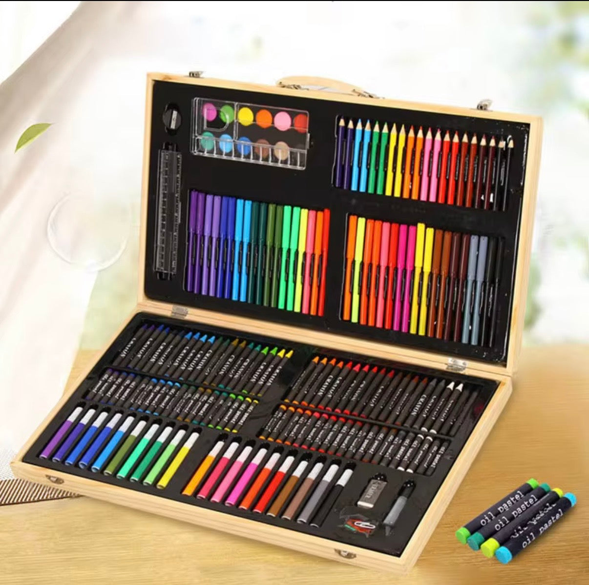 180 pc portable school drawing set