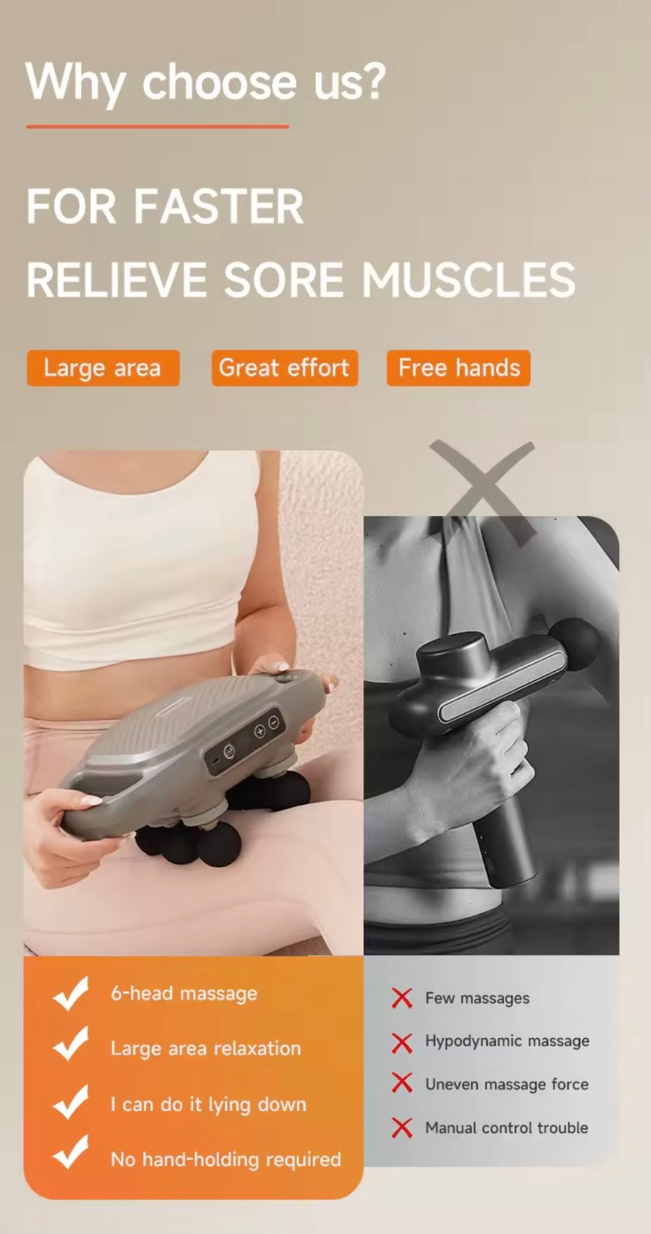 Six headed massager