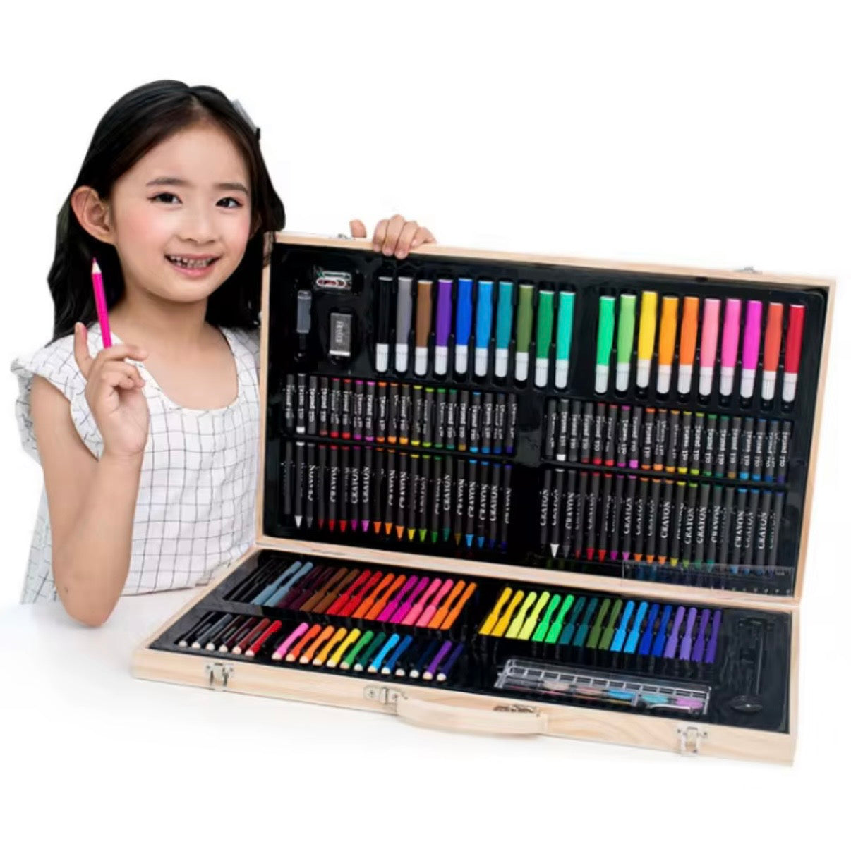 180 pc portable school drawing set