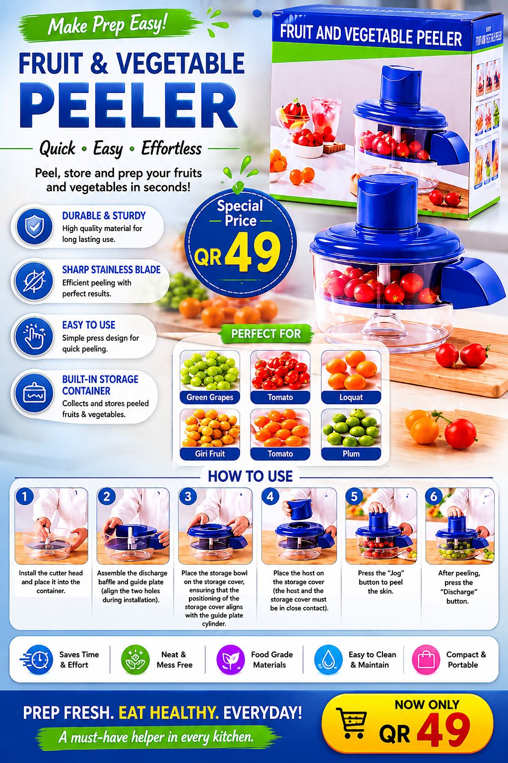 Fruit and vegetable peeler