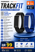 📱⌚ PORODO TRACKFIT SCREENLESS SMART FITBAND (Sylcon strap)