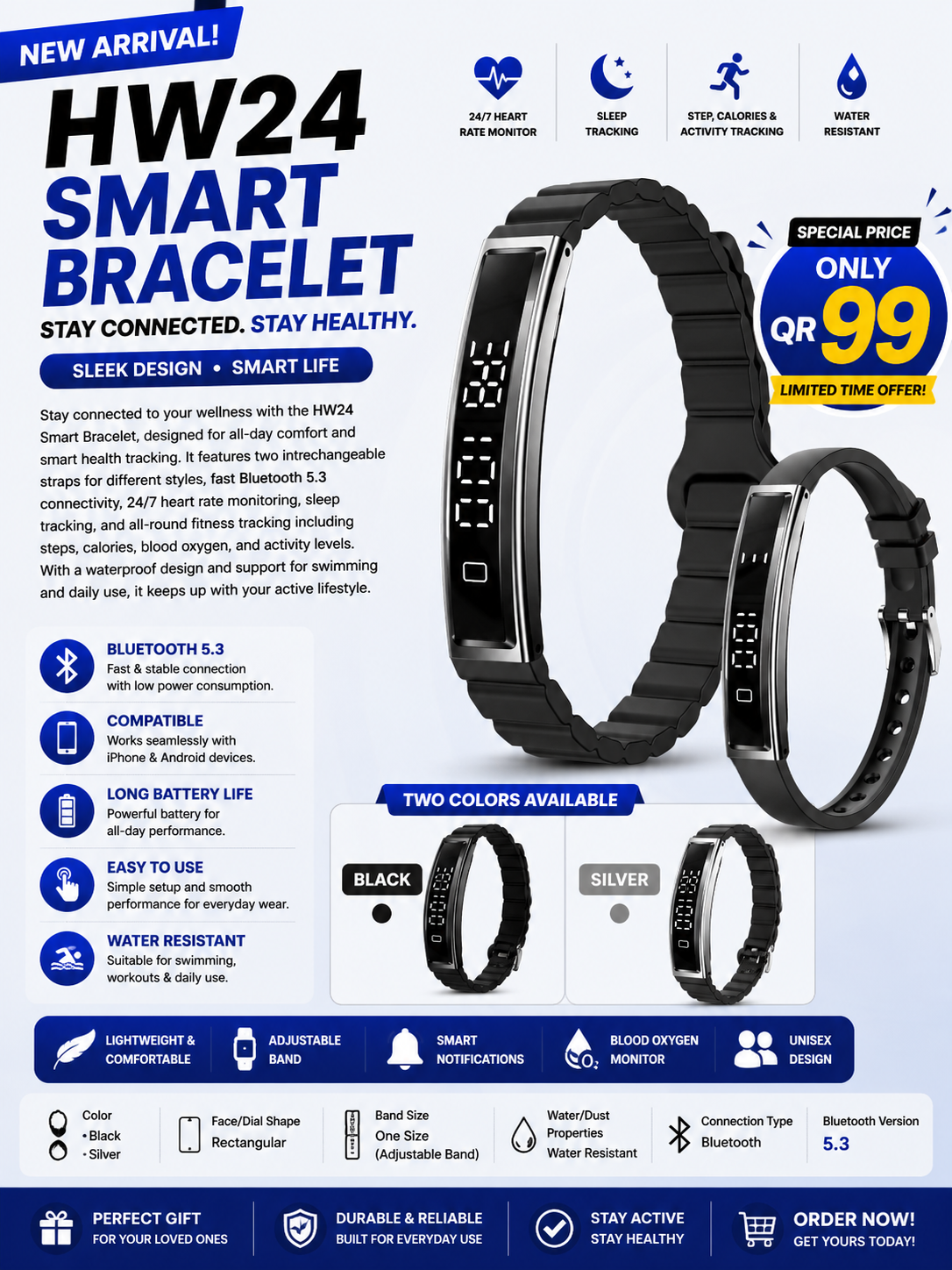 Smart bracelet black