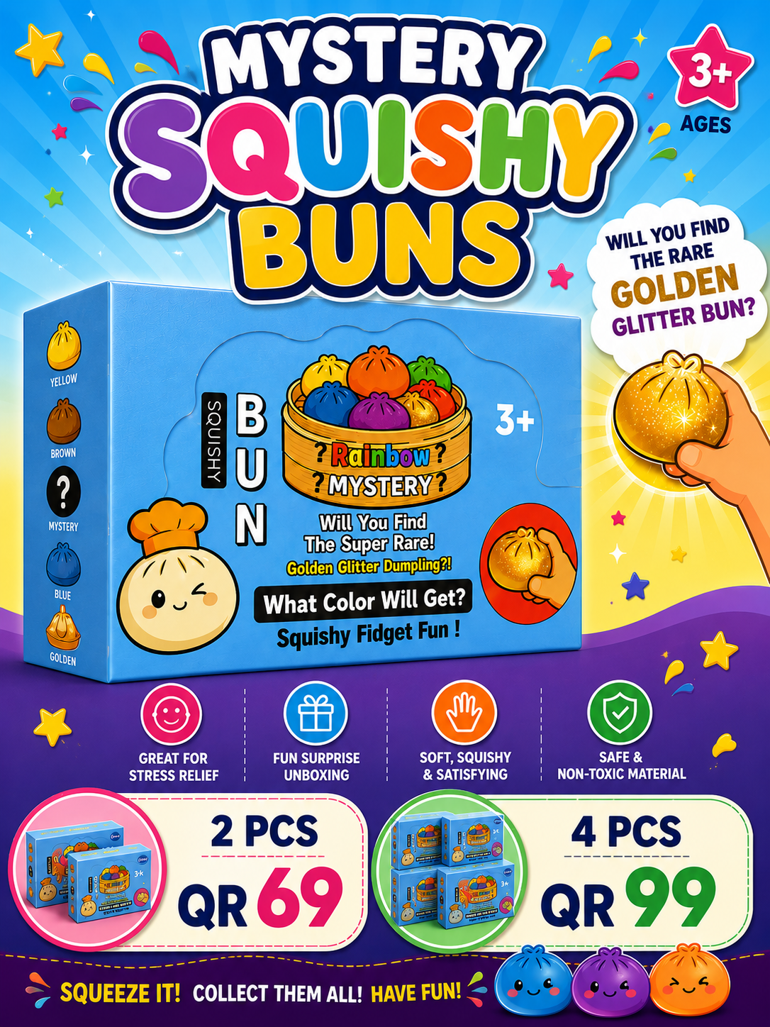 Mystery Squishy Bun(2 pc)