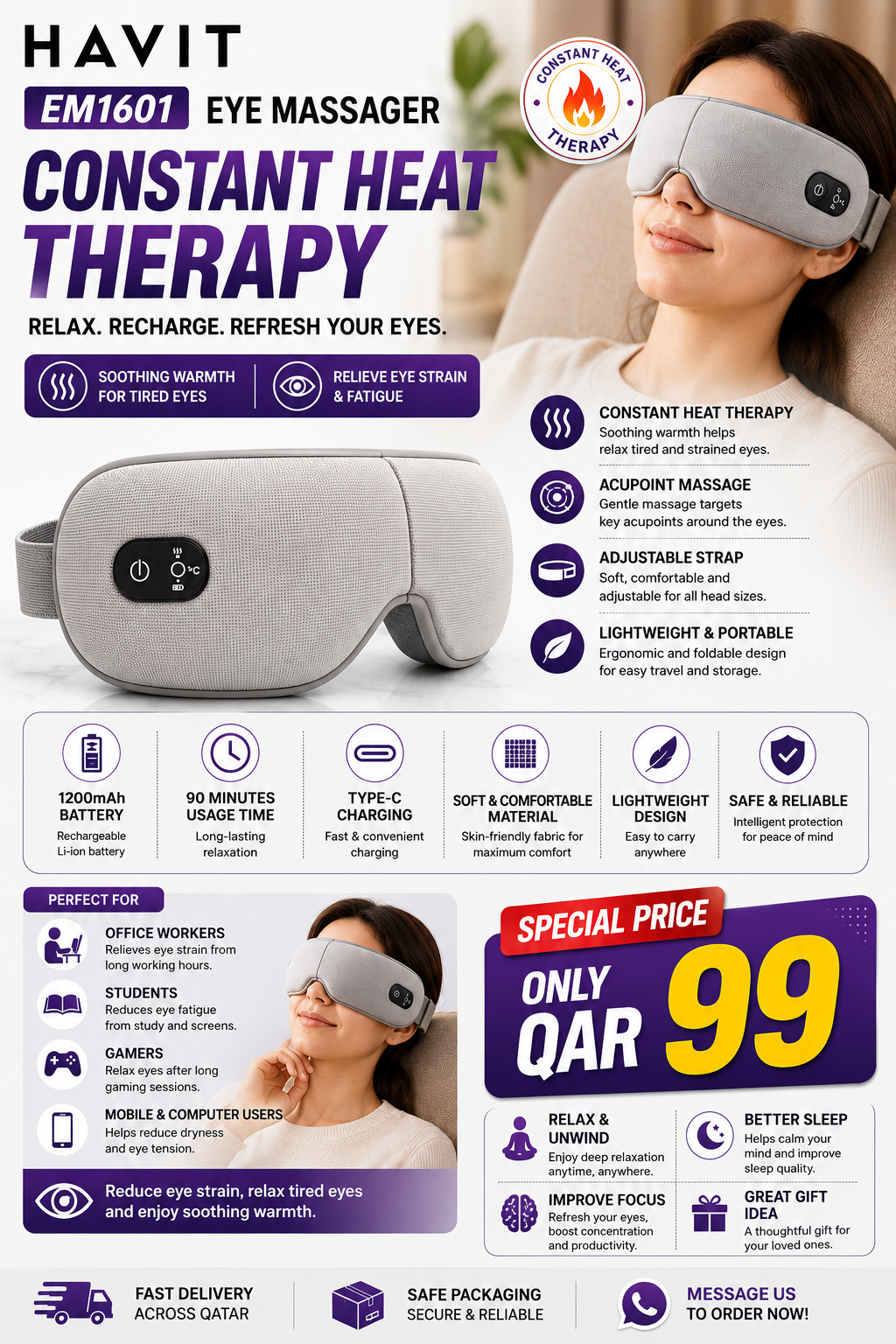 HAVIT EM1601 Eye Massager