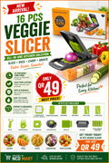 16 PCS Veggie Slicer Set