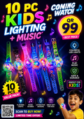 10 PCS Kids Lighting + Music Watches