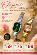 Casio Ladies Square Classic Watch(4 pc)