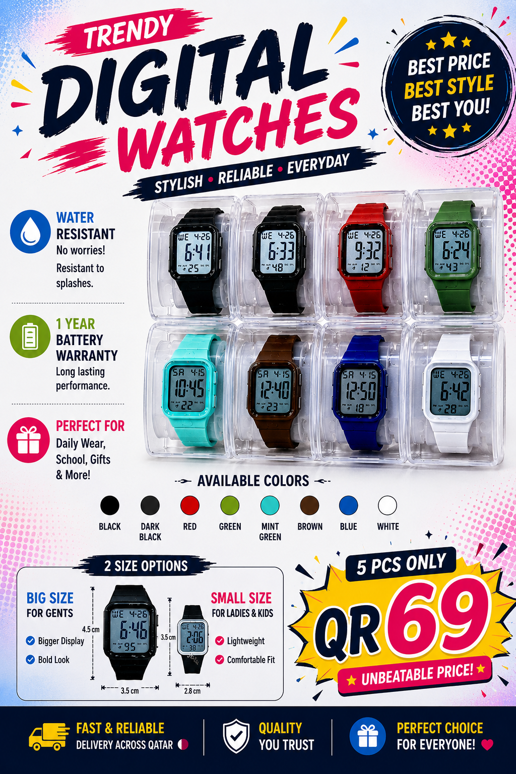 ⌚ Colorful Digital Watches ⌚